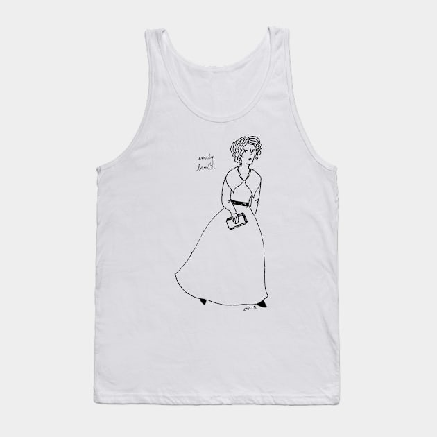 Inky Emily Brontë Tank Top by BiblioartsbyEmma